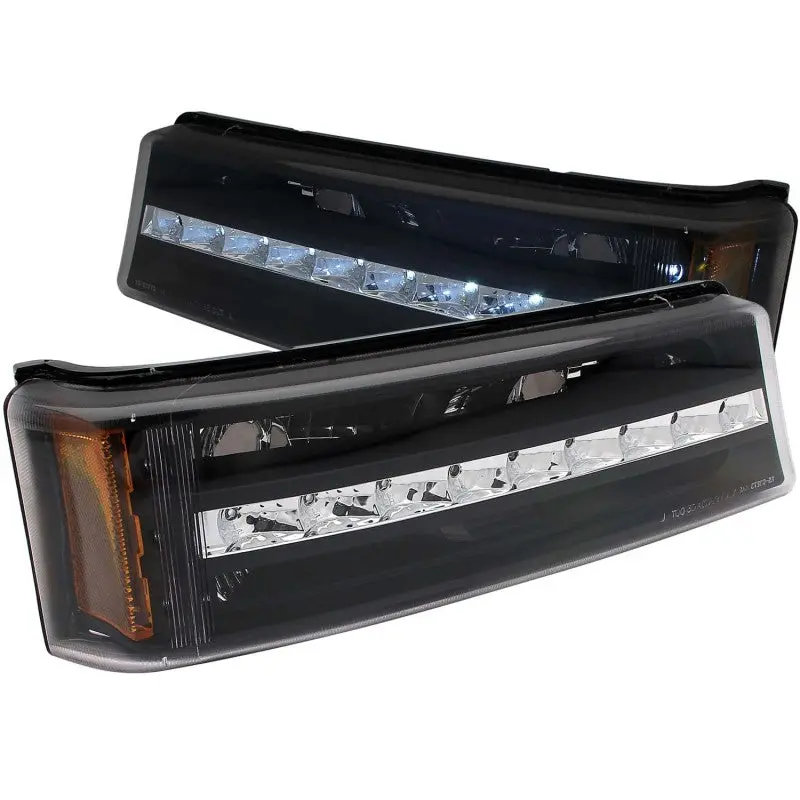 Anzo 2003-2006 Chevrolet Silverado 1500 Led Parking Lights Black W/ Amber Reflector 1