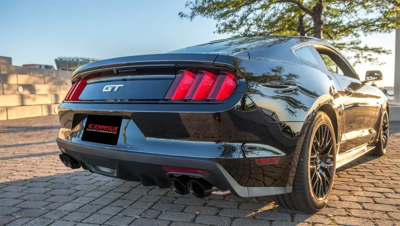 Corsa 15-16 Ford Mustang Gt 5.0 3In Cat Back Exhaust Black Quad Tips (Sport) 2
