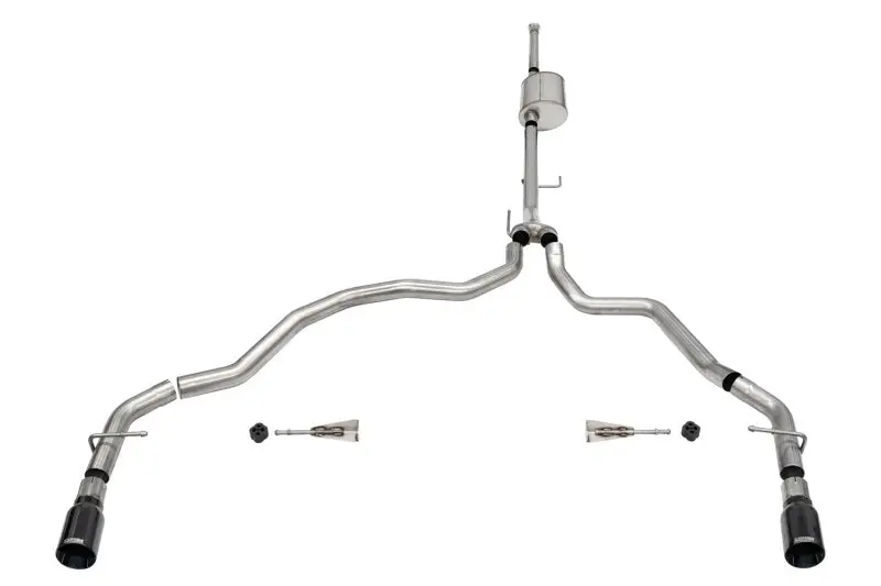 Corsa 2021-2022 Ford F-150 Supercrew/6.5In Bed 5.0L V8 Sport Cat-Back Dual Rear Exit-Black Pvd 1