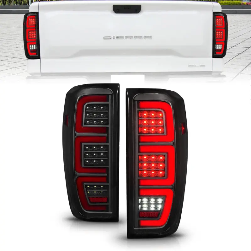 Anzo 19-23 Gmc Sierra 1500/2500Hd/3500Hd Smoke Black Replacement Full Led Bar Tail Light 1