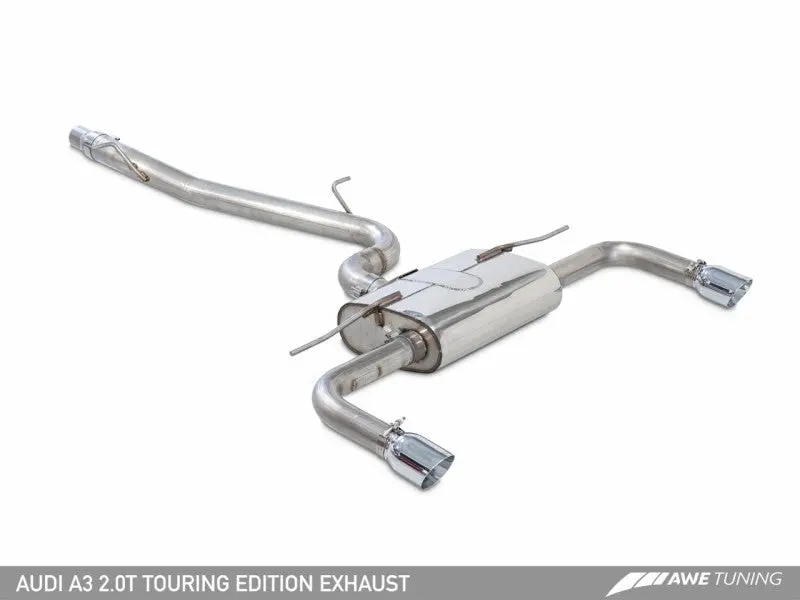 Awe Tuning Audi 8V A3 Touring Edition Exhaust - Dual Outlet Diamond Black 90 Mm Tips 1
