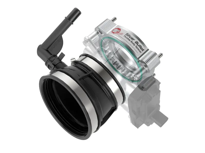 Afe 2020-22 Vette C8 Silver Bullet Aluminum Throttle Body Spacer Works W/ Factory Intake Only - Silver 1