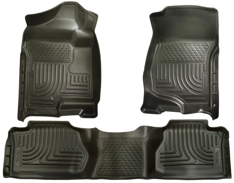 Husky Liners 07-12 Chevy Silverado/Gmc Sierra Extended Cab Weatherbeater Combo Black Floor Liners 1