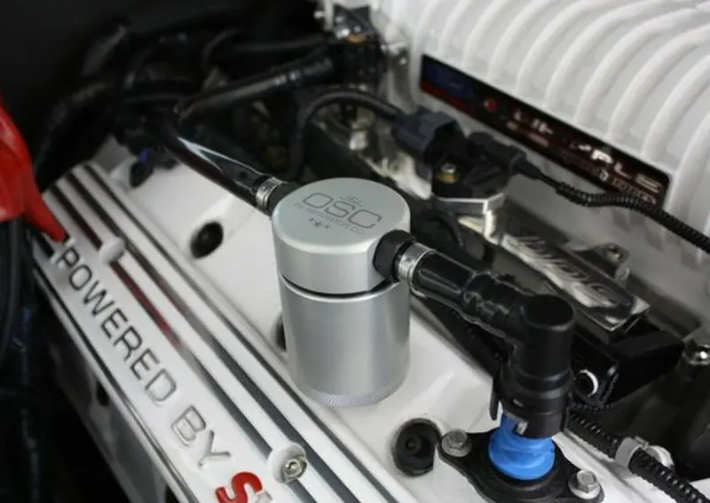 J&L 07-14 Ford Mustang Gt500 Passenger Side Oil Separator 3.0 - Clear Anodized 1