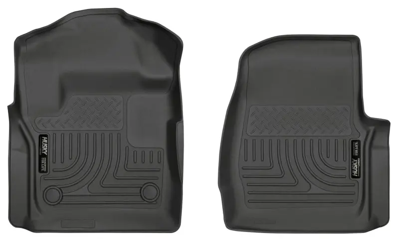 Husky Liners 17 Ford F-250 F-350 Super Duty Standard Cab Weatherbeater Black Front Floor Liners 1