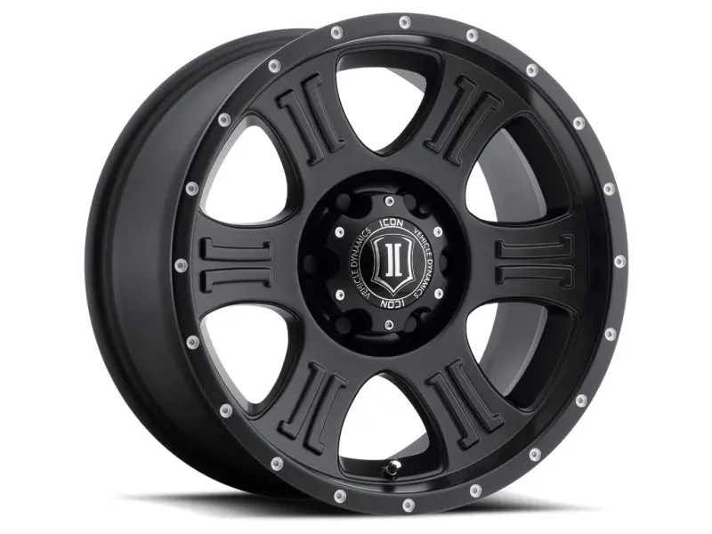 Icon Shield 17X8.5 6X5.5 0Mm Offset 4.75In Bs 106.1Mm Bore Satin Black Wheel 1