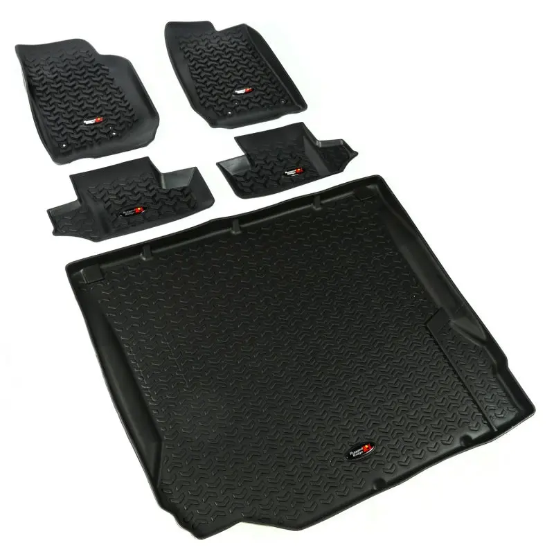 Rugged Ridge Floor Liner Front/Rear/Cargo Black 2007-2010 Jeep Wrangler Jk 2 Dr 2