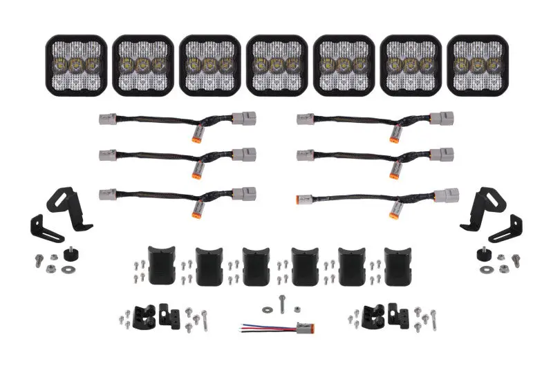 Diode Dynamics Ss5 Pro Universal Crosslink 7-Pod Lightbar - White Combo 1