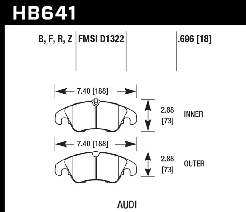 Hawk 2009-2014 Audi A4 Hps 5.0 Front Brake Pads 2