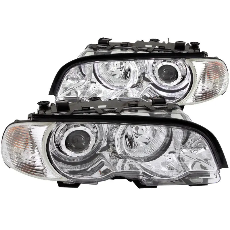 Anzo 2000-2003 Bmw 3 Series E46 Projector Headlights W/ Halo Chrome 1