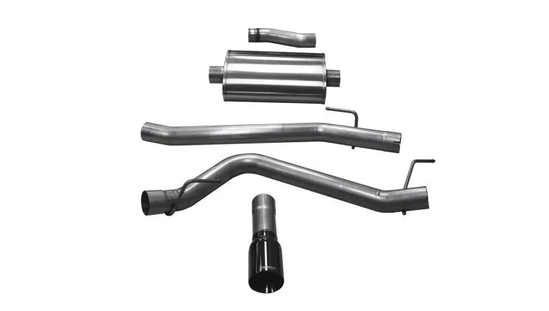 Corsa 2020 Jeep Gladiator Jt 3.6L, Single Side Exit Cat-Back Exhaust System W/ Single 4In Black Tip 1