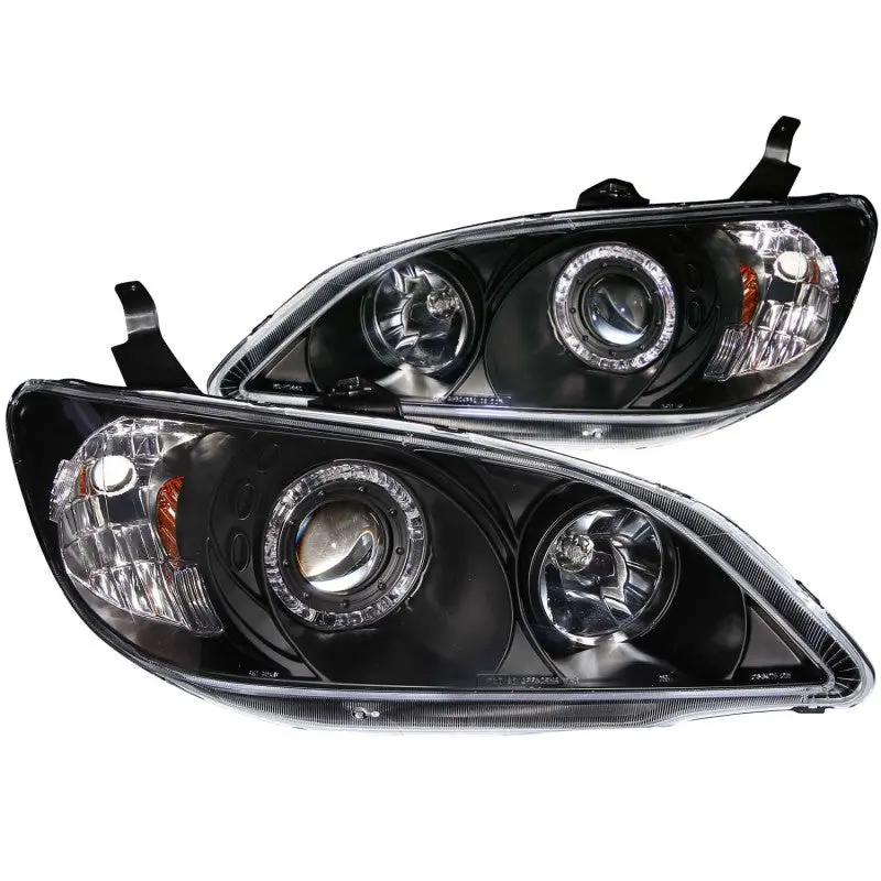 Anzo 2004-2005 Honda Civic Projector Headlights W/ Halo Black 1