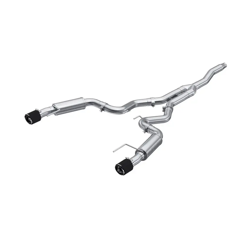 Mbrp 19-22 Ford Mustang 2.3 Ecoboost 3In Cat-Back Dual Split Rear W/4.5In Carbon Fiber Tips (Race) 1