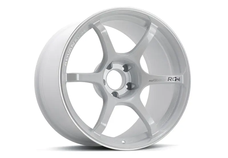 Advan Rg-4 18X9 +35 5-114.3 Racing White Metallic & Ring Wheel 1