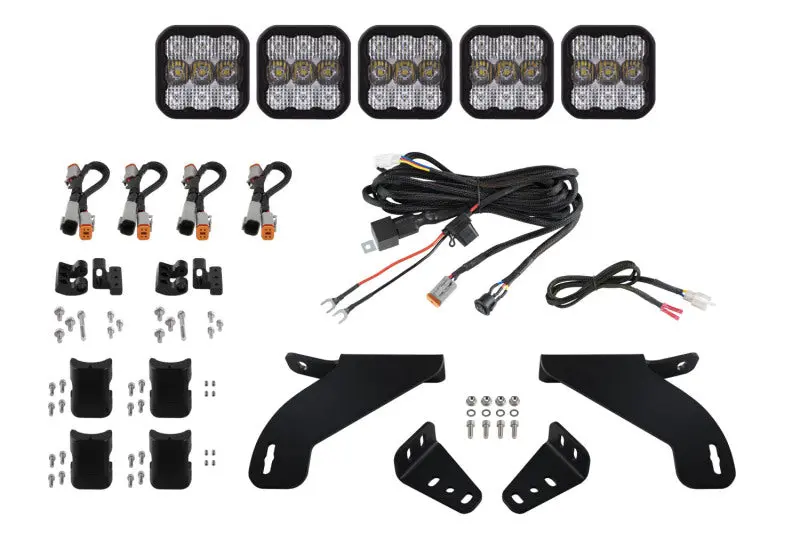 Diode Dynamics 21-22 Ford F-150 Ss5 Grille Crosslink Lightbar Kitsport - White Combo 1