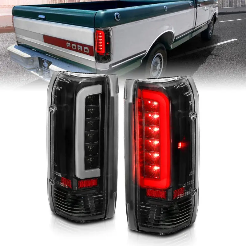 Anzo 1987-1996 Ford F-150 Led Taillights Black Housing Clear Lens (Pair) 1
