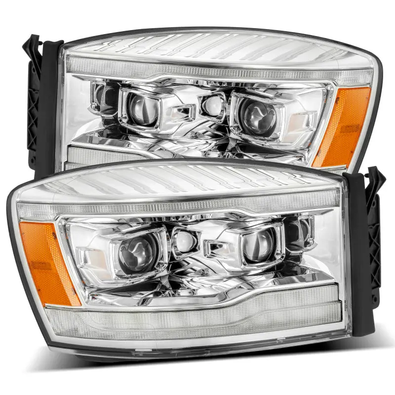 Alpharex 06-08 Dodge Ram 1500Hd Pro-Series Projector Headlights Plank Style Chrome W/Seq Signal/Drl 2