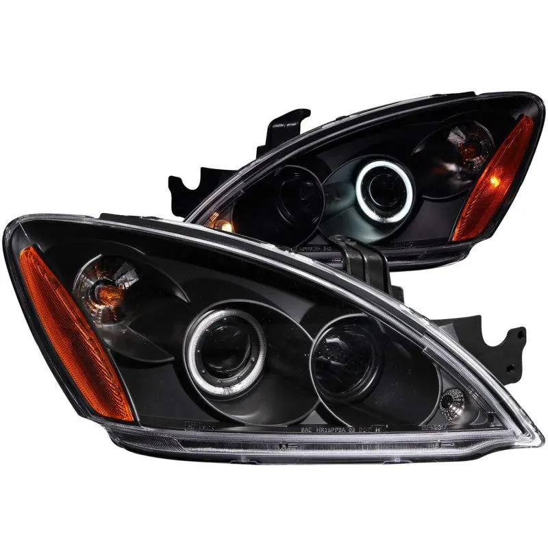 Anzo 2004-2007 Mitsubishi Lancer Projector Headlights W/ Halo Black (Ccfl) 2