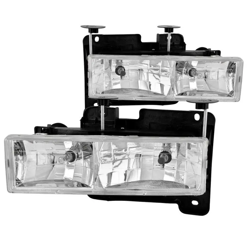 Anzo 1988-1998 Chevrolet C1500 Crystal Headlights Chrome 1