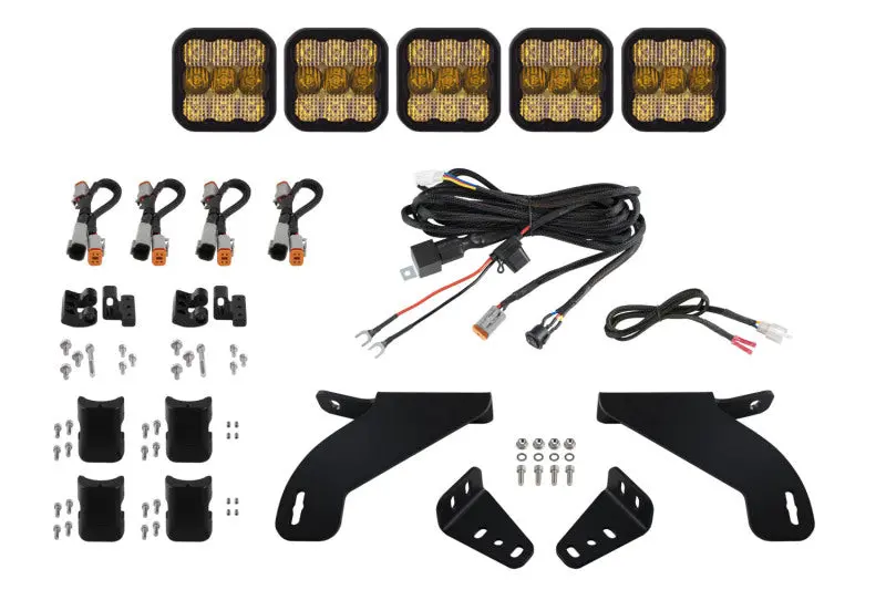 Diode Dynamics 21-22 Ford F-150 Ss5 Grille Crosslink Lightbar Kit- Pro White Combo 1