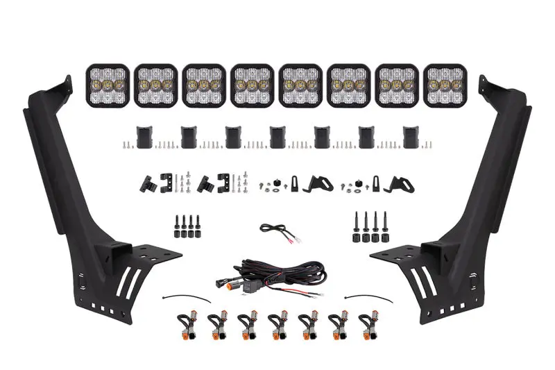 Diode Dynamics Jeep Jl Ss5 Sport Crosslink Windshield - White Combo Lightbar Kit 1