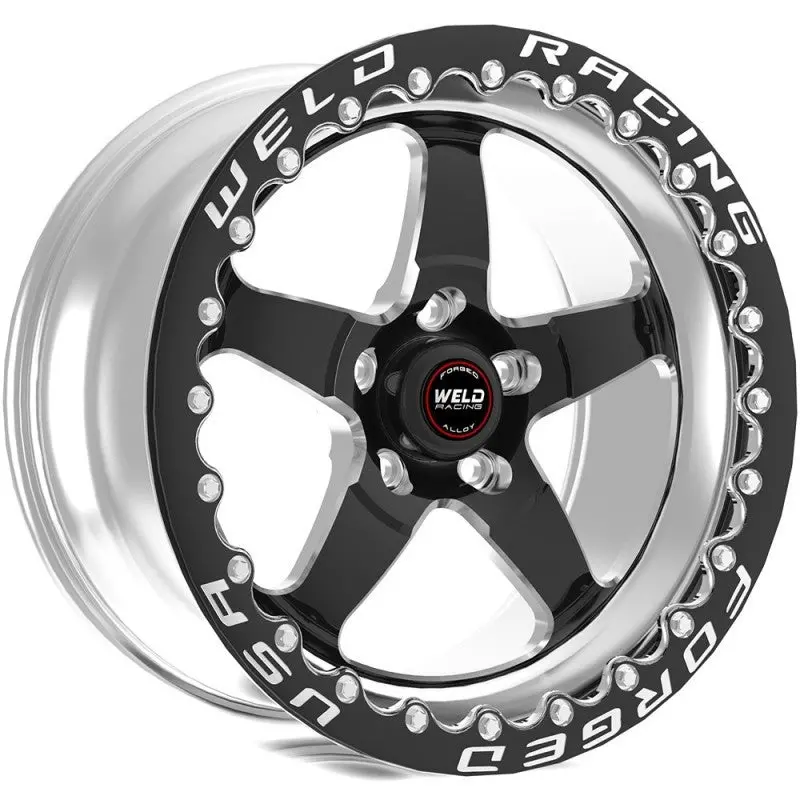 Weld S71 15X10 / 5X115 Conical Lug 6.5Bs Black 3.18 Id Medium Pad Sbl Mt Black 1