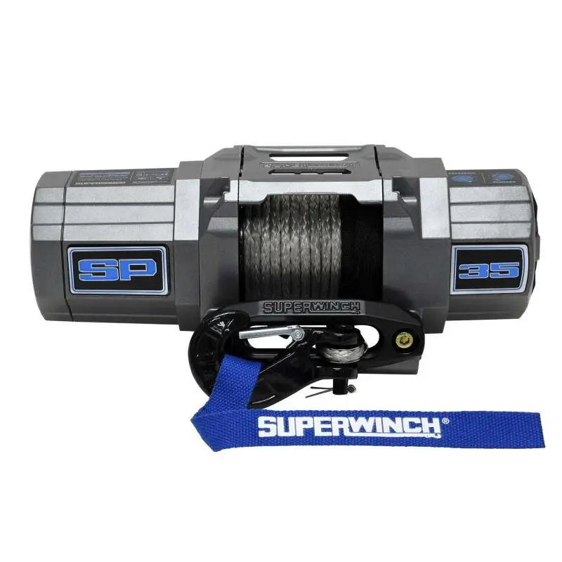 Superwinch 3500 Lbs 12V Dc 7/32In X 40Ft Synthetic Rope Hawse Fairlead Sp 35Sr Winch 2