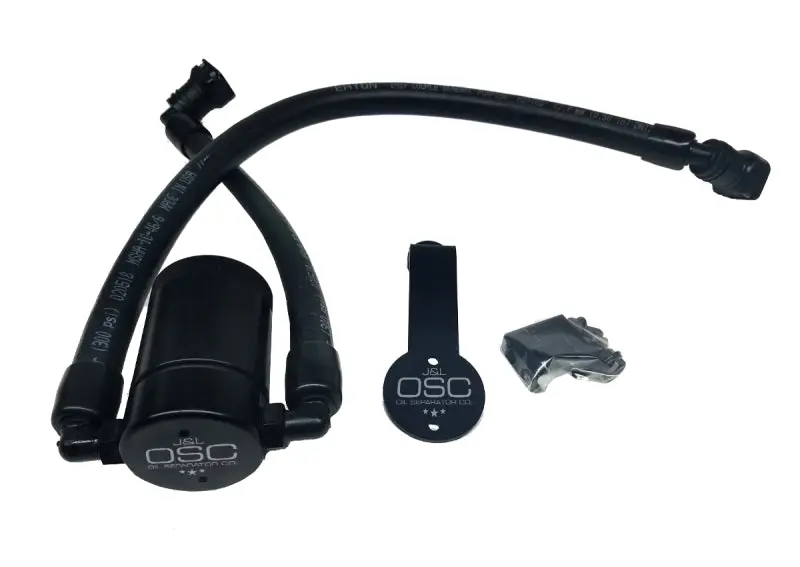 J&L 2011-2017 Ford Mustang Gt Driver Side Oil Separator 3.0 - Black Anodized 1