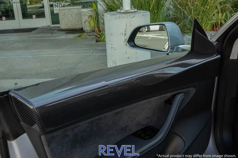 Revel Gt Dry Carbon Door Trim (Front Left & Right) Tesla Model 3 - 2 Pieces 1