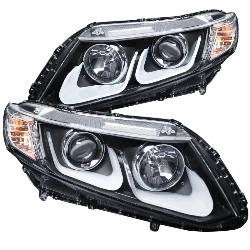 Anzo 2012-2015 Honda Civic Projector Headlights W/ U-Bar Black 1