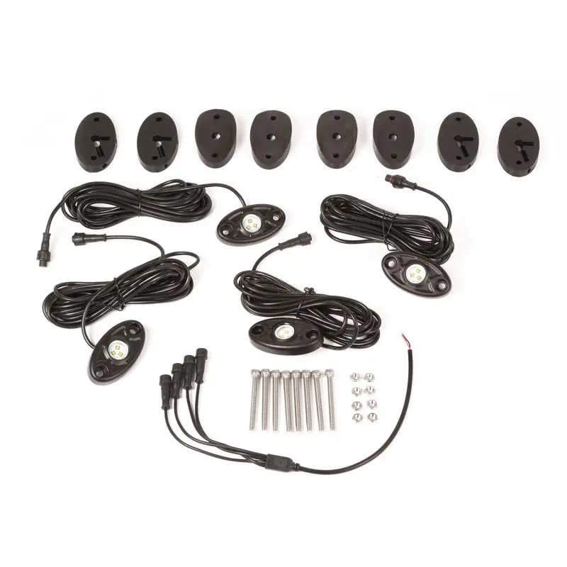 Rugged Ridge 07-18 Jeep Wrangler Jk White 4-Piece Led Rock Light Kit 2