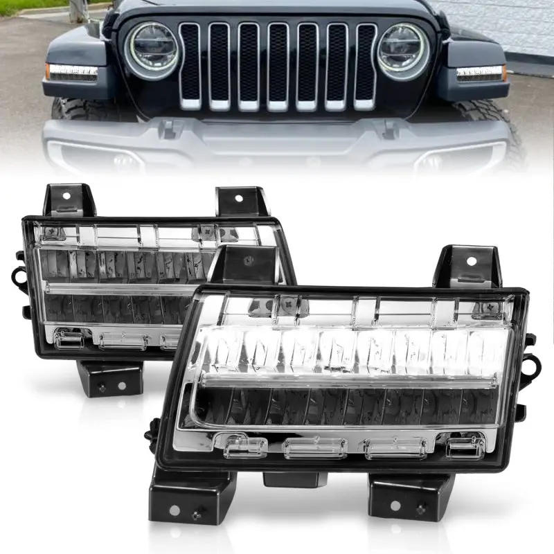 Anzo 2018-2021 Jeep Wrangler Led Side Markers Chrome Housing Clear Lens W/ Sequential Signal 1
