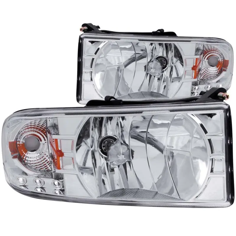 Anzo 1994-2001 Dodge Ram Crystal Headlights Chrome W/ Led 1