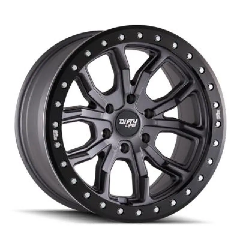 Dirty Life 9303 Dt-1 17X9/5X127 Bp/-12Mm Offset/78.1Mm Hub Matte Gunmetal Wheel - Beadlock 2