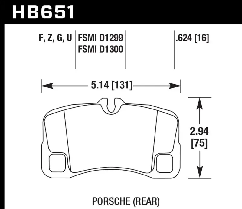 Hawk 07-08 Porsche 911 Turbo/911 Gt3/911 Gt3 Cup Rear Ceramic Street Brake Pads 1