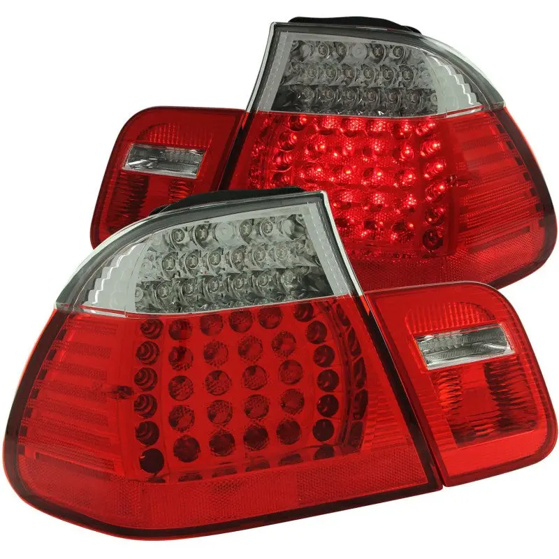 Anzo 1999-2001 Bmw 3 Series E46 Led Taillights Red/Clear 4Pc 1