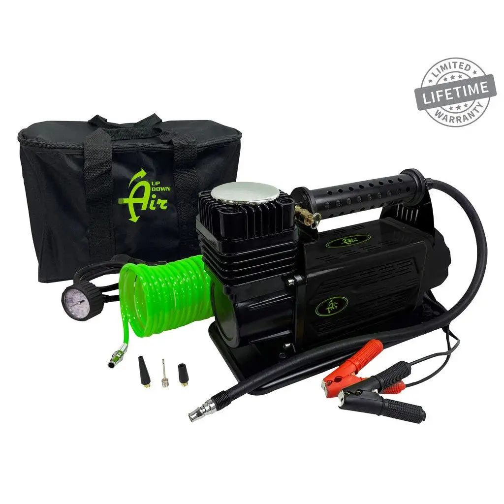 Air Compressor System 5.6 Cfm With Storage Bag Hose & Attachments Single Motor Up Down Air 1