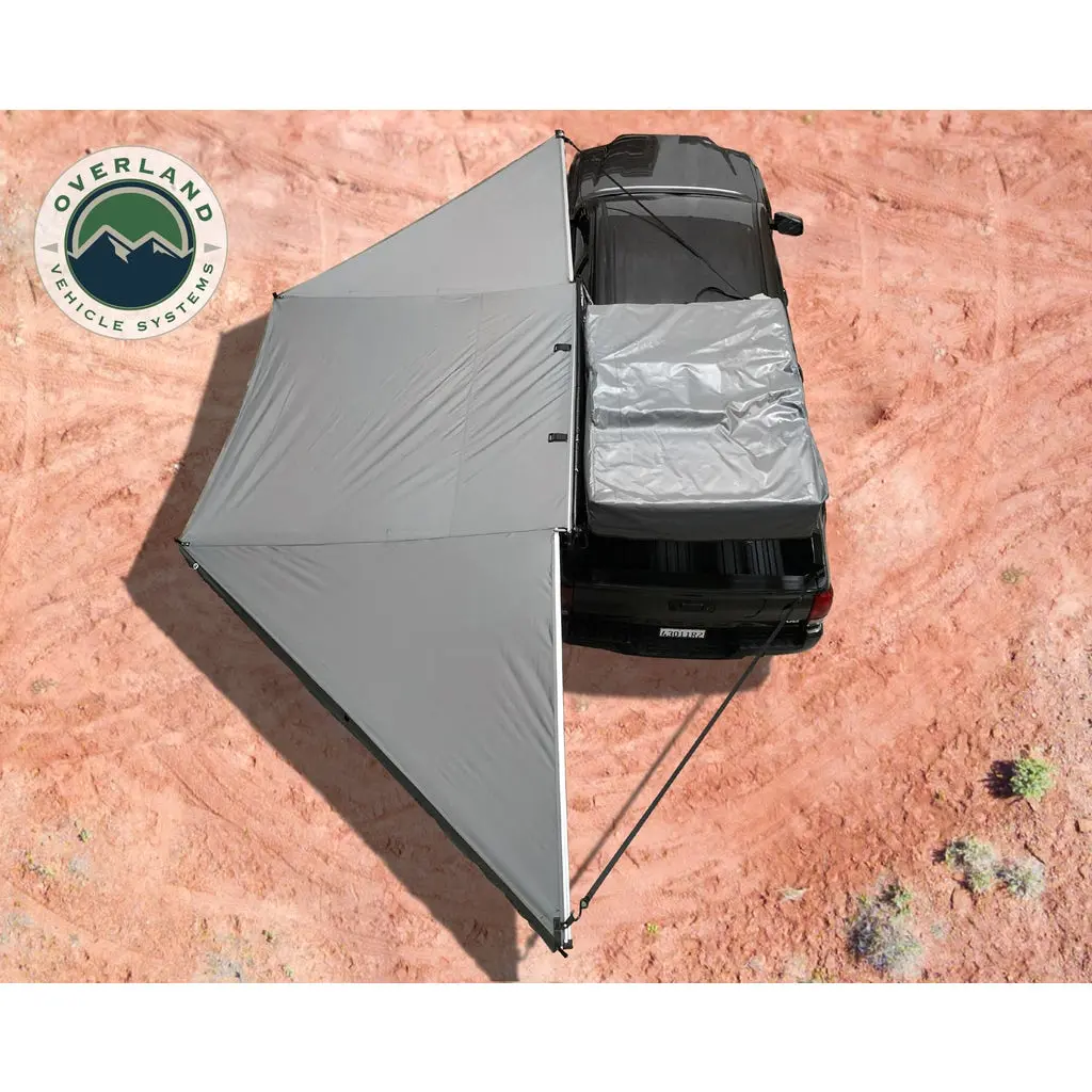 Awning Tent 270 Degree Passenger Side Dark Gray Cover With Black Cover Nomadic 1