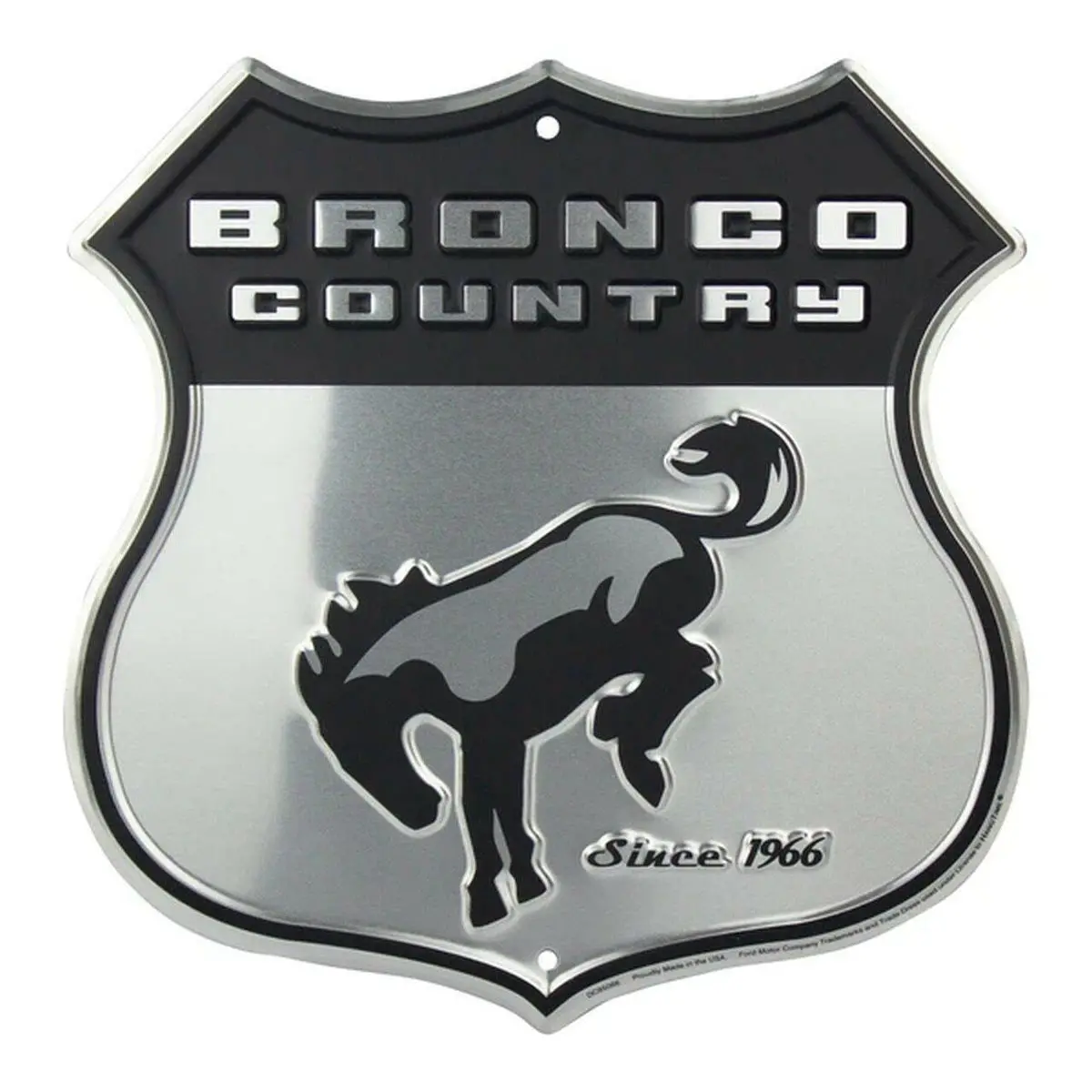 Bronco Country Shield Metal Sign 1