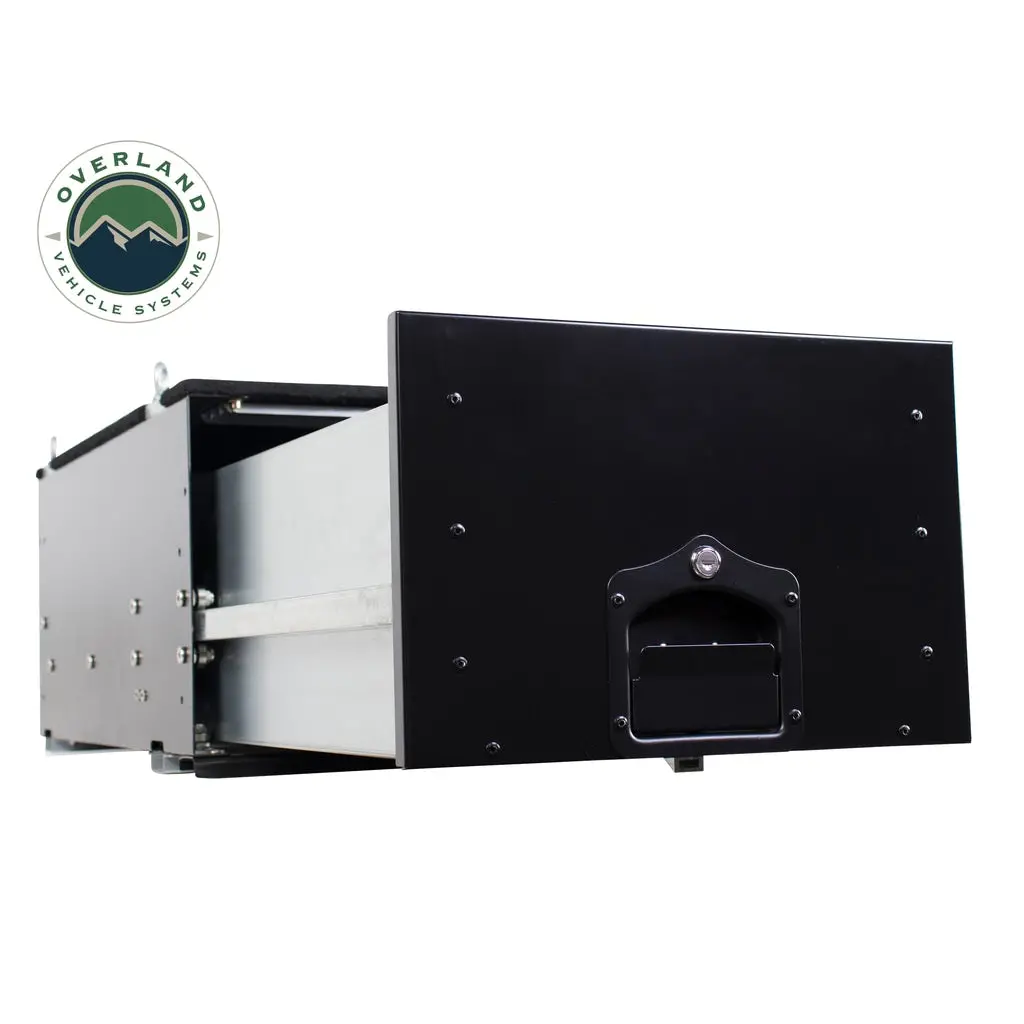 Cargo Box With Slide Out Drawer Size Black Powder Coat 1