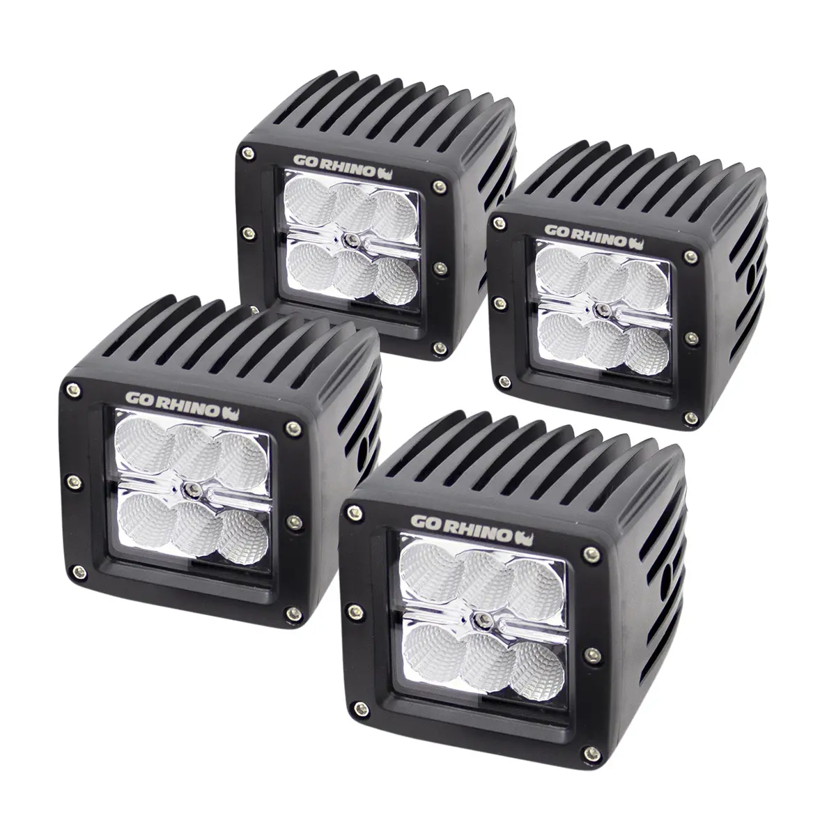 Classic Led Lighting - Set Of Four 3" Led Cube Lights 1