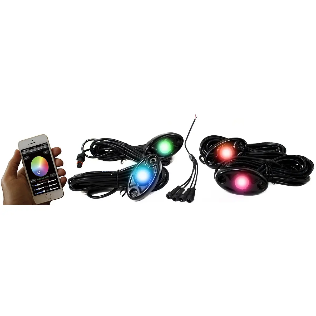 Colorsmart 4-Led Rock Light Kit (Rgb Multi-Color W/ Black Housings) 1