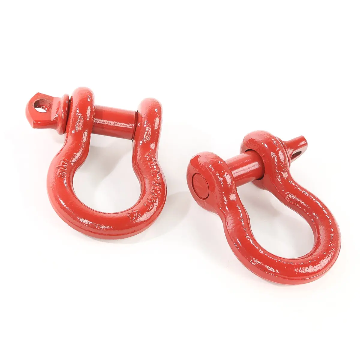 D-Ring Shackle Kit, 3/4 Inch, Red, Steel, Pair 1