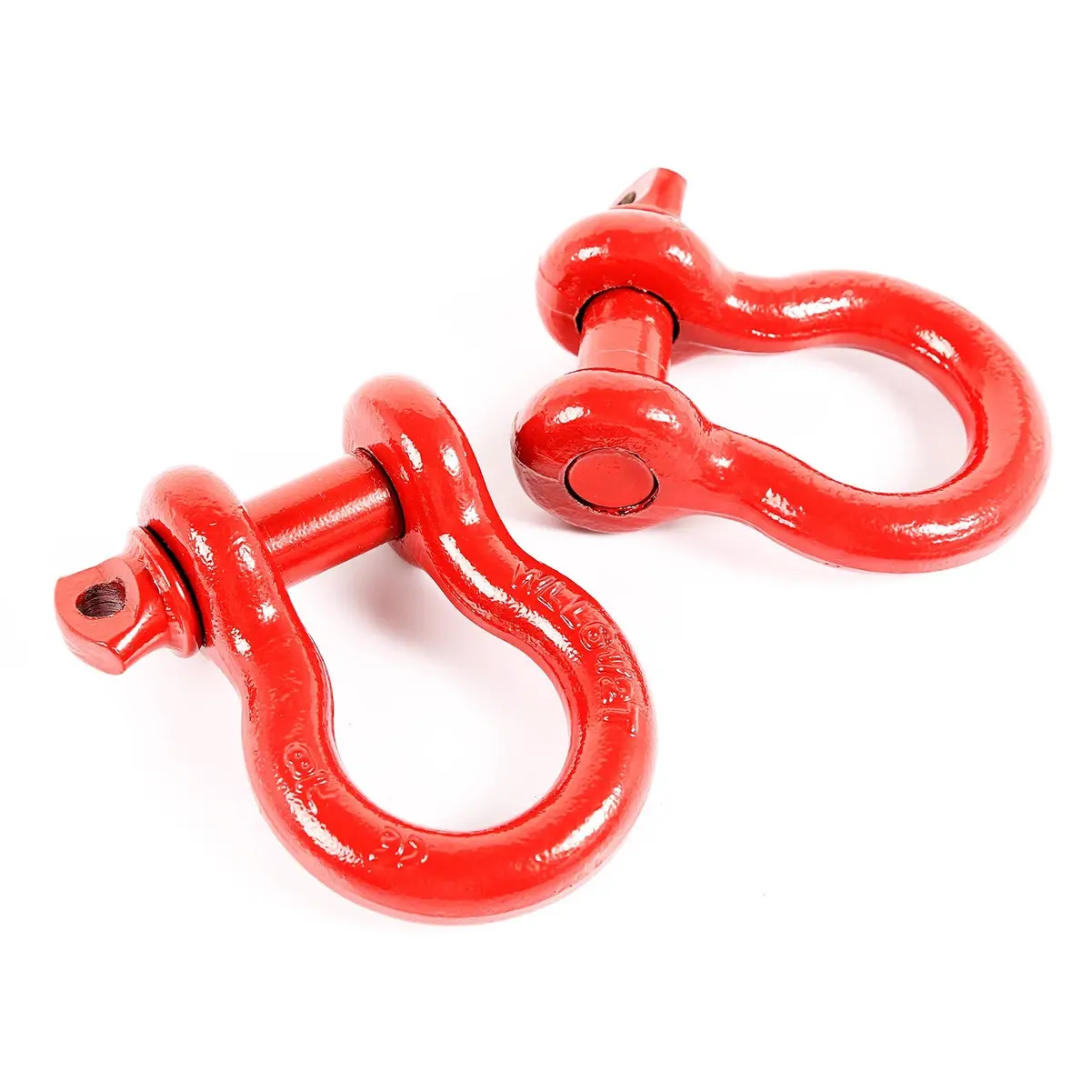 D-Ring Shackle Kit, 7/8 Inch, Red, Steel, Pair 1