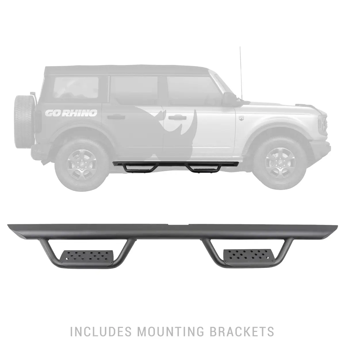 Dominator Xtreme D2 Side Steps With Rocker Panel Mounting Bracket Kit (4 Door) 1