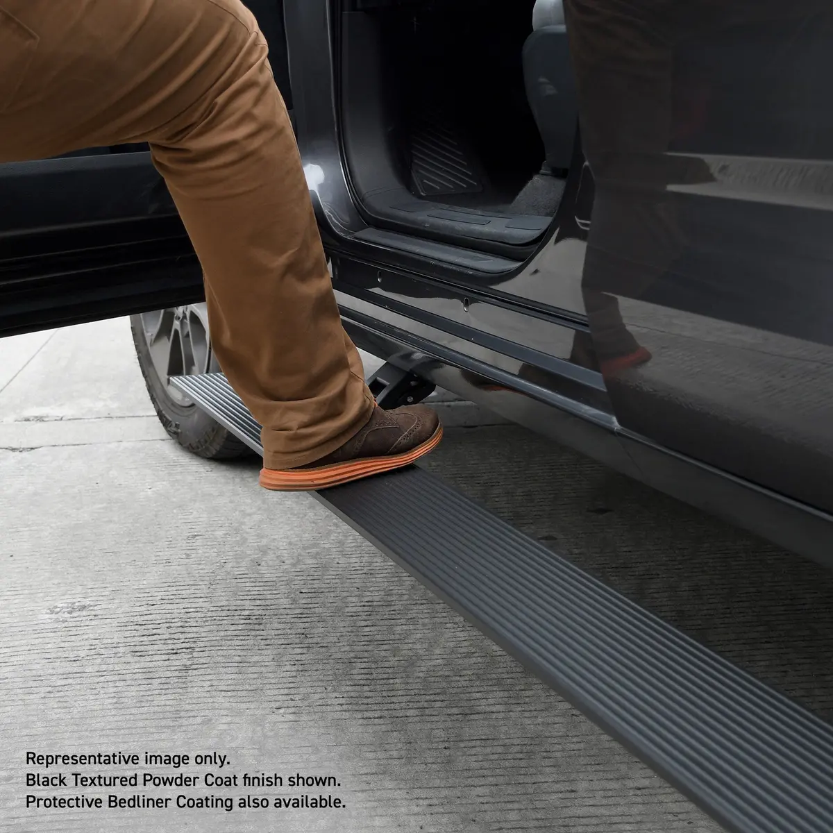 E1 Electric Running Board Kit - Textured Black (4 Door) 1