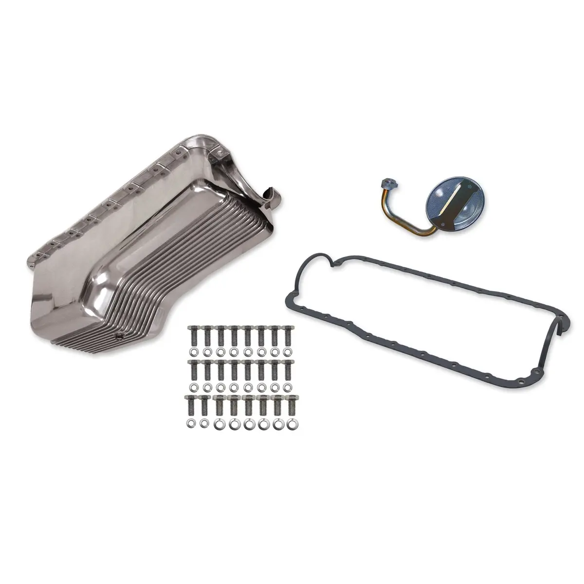 Finned Polished Aluminum Oil Pan Kit Sbf 1