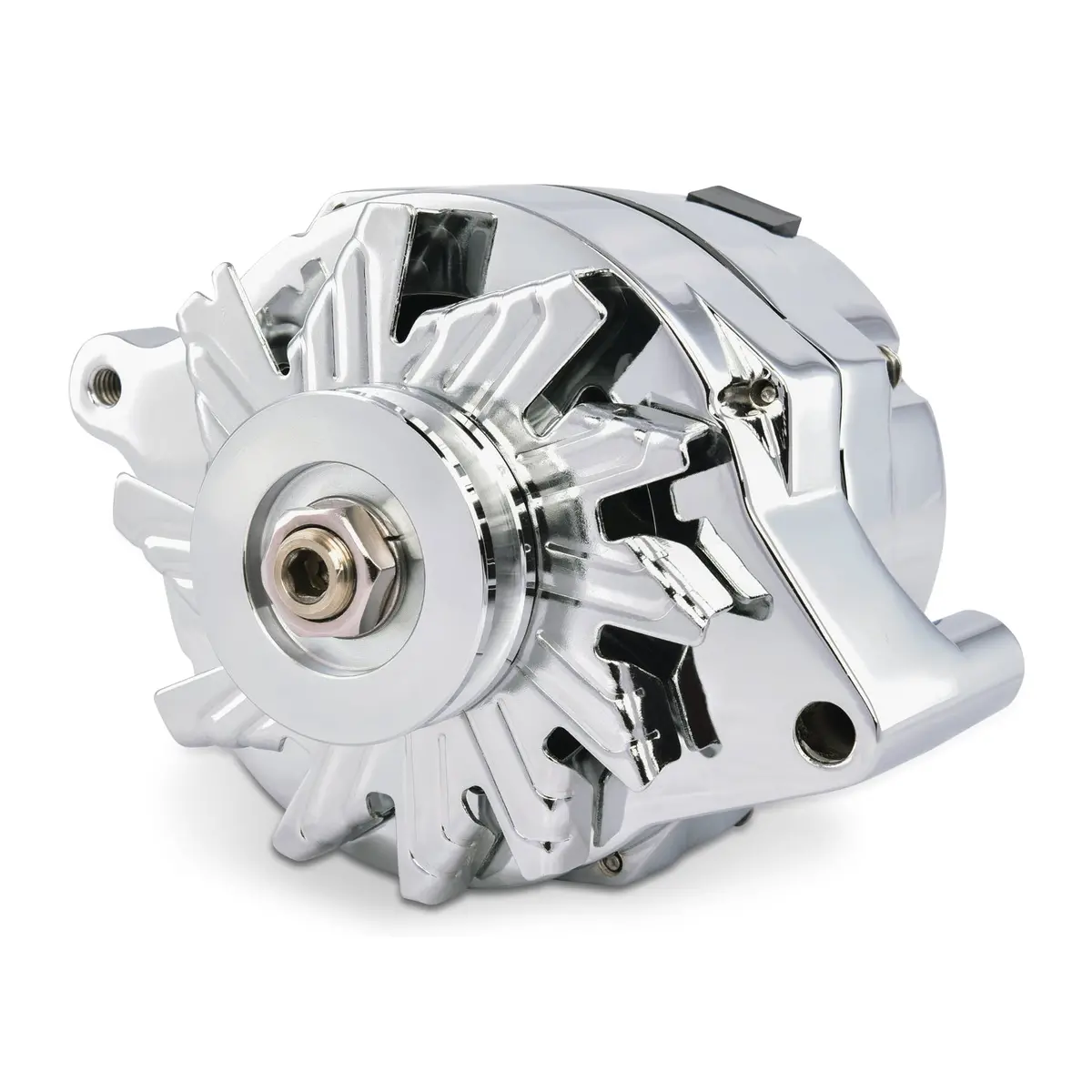 Ford Alternator; 100 Amp; 1-Wire; Machined Pulley; Chrome; 100% New 1