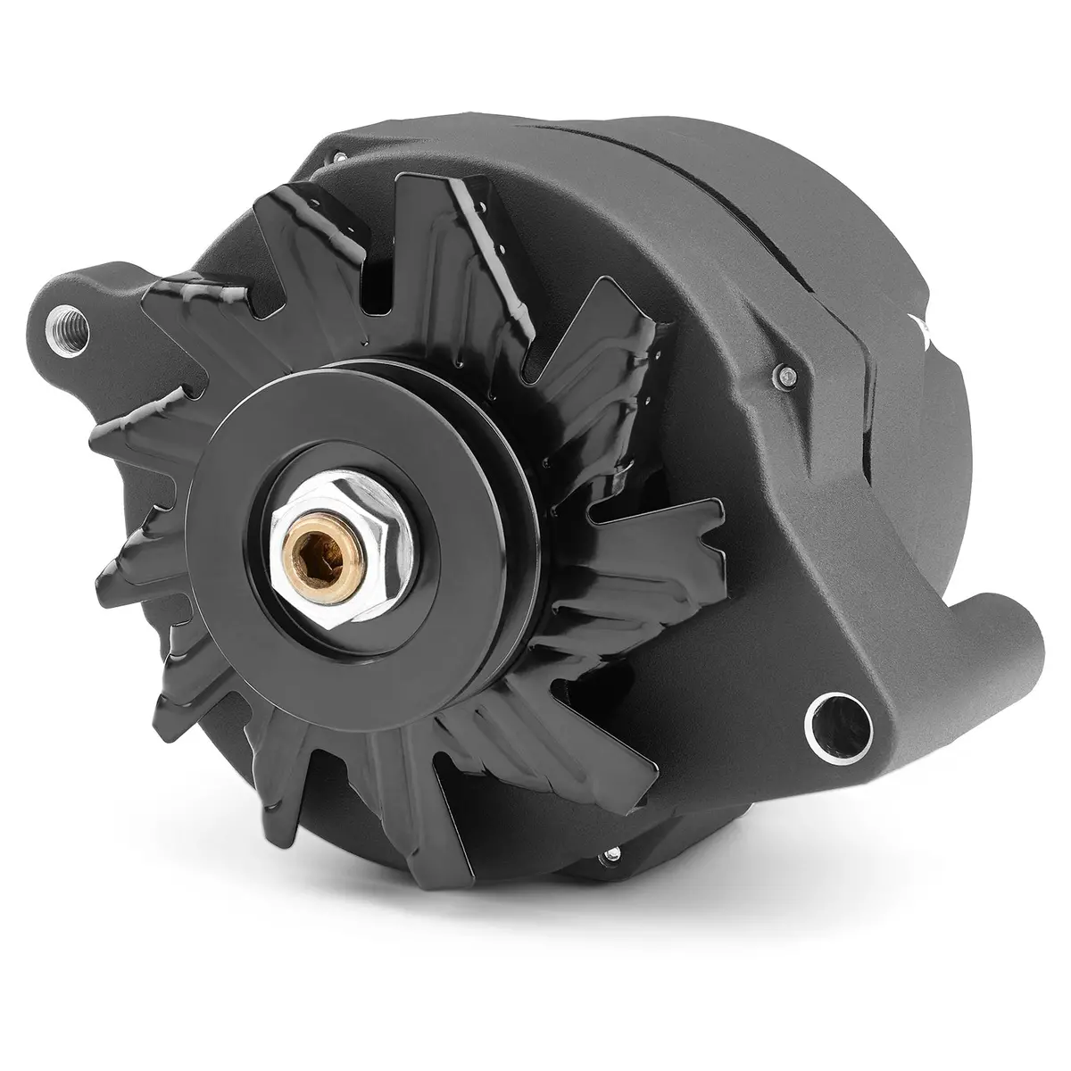 Ford Alternator; Black Crinkle; 100 Amp; 1-Wire; V-Belt Pulley; 100% New 1