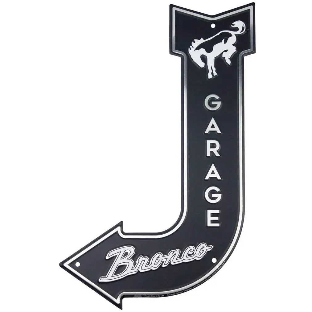 Ford Bronco Garage Arrow Metal Sign 1